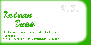 kalman dupp business card